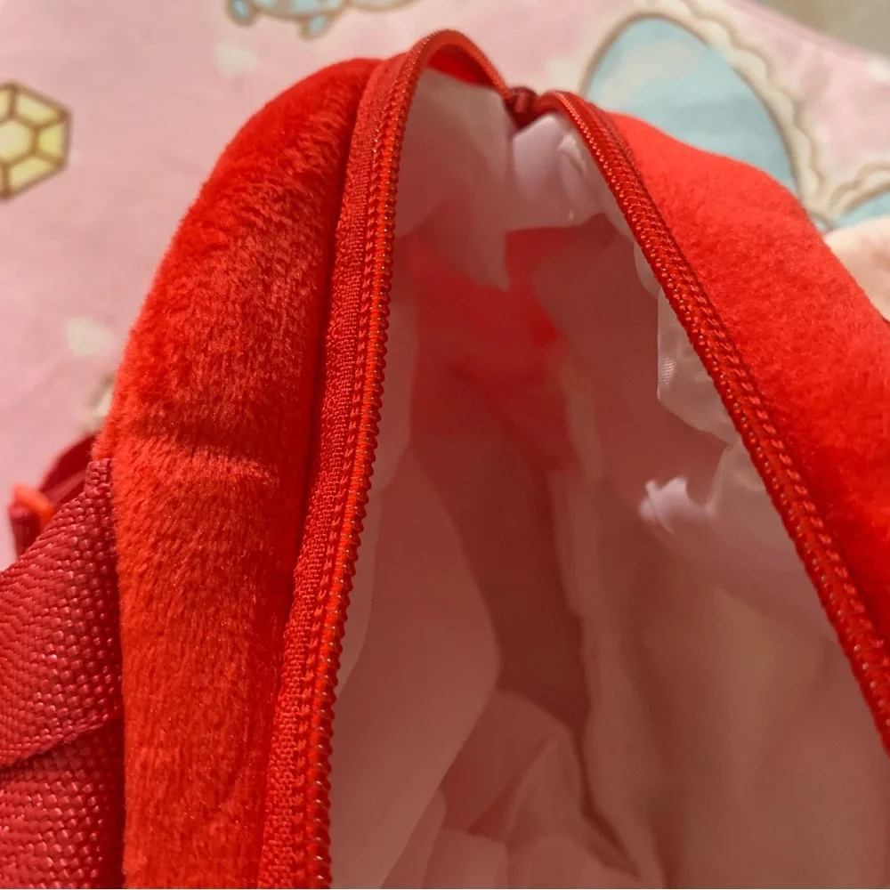 Hello Kitty Red and White Plush Mini Backpack with Front Pocket NWOT